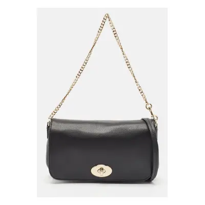 Coach Black Leather Crosstown Turnlock Crossbody Bag