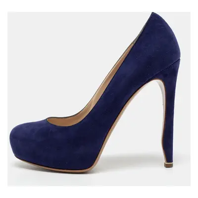 Nicholas Kirkwood Blue Suede Platform Pumps Size 36.5