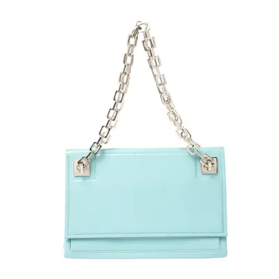 Bally Blue Leather Chain Shoulder Bag