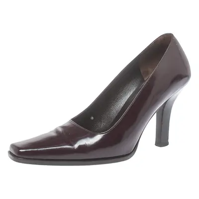 Gucci Vintage Burgundy Leather Slip On Pumps Size 36.5