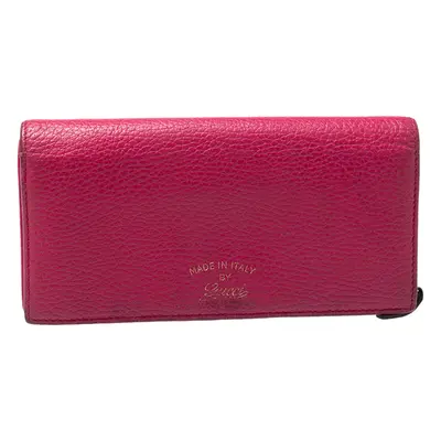 Gucci Magenta Leather Swing Continental Wallet