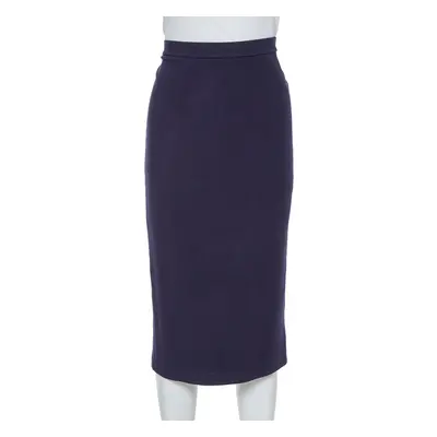 Emporio Armani Navy Blue Knit Pencil Skirt