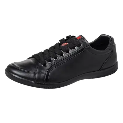 Prada Sport Black Leather Low Top Sneakers Size