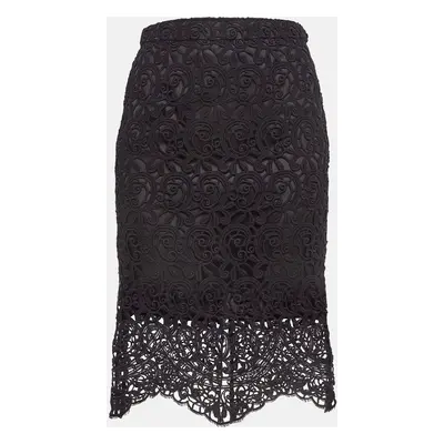 Burberry Black Lace Pencil Midi Skirt