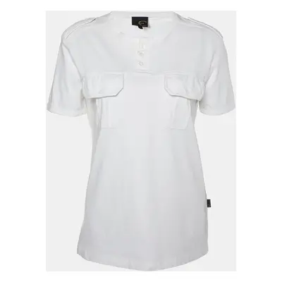 Just Cavalli White Cotton Knit Round Neck T-Shirt