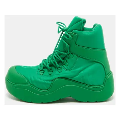 Bottega Veneta Green Nylon Puddle Bomber Boots Size