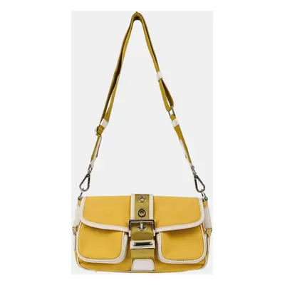 Prada Yellow Canvas Shoulder Bag