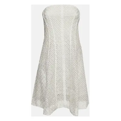 Stella McCartney White Broderie Cotton Tube Mini Dress