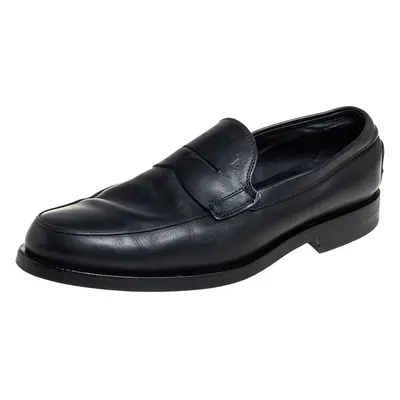 Tod's Black Leather Slip On Loafers Size