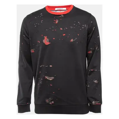 Givenchy Black Ripped Cotton Crew Neck Sweatshirt