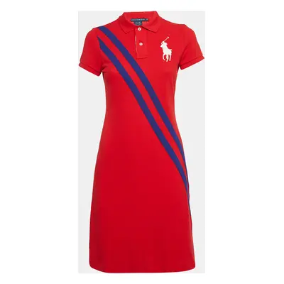 Ralph Lauren Sports Red Pique Cotton T-Shirt Mini Dress