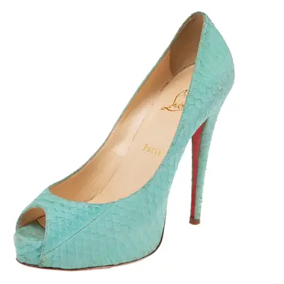 Christian Louboutin Turquoise Green Python Very Prive Pumps Size