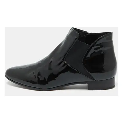 Miu Miu Black Patent Leather Ankle Length Boots Size 41.5