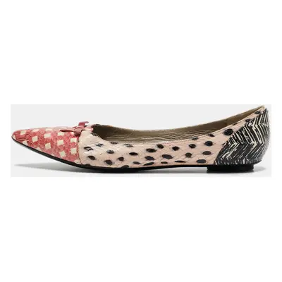 Marc Jacobs Multicolor Snakeskin Cut out Mouse Pointed Toe Ballet Flats Size