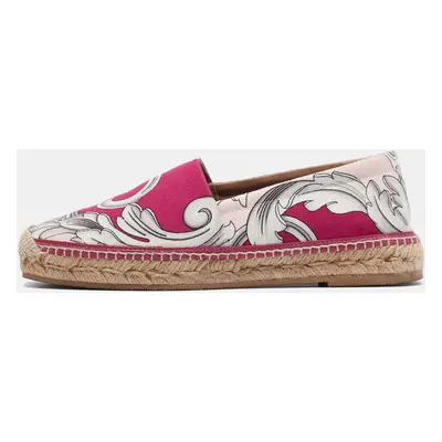 Versace Multicolor Canvas Espadrille Flats Size