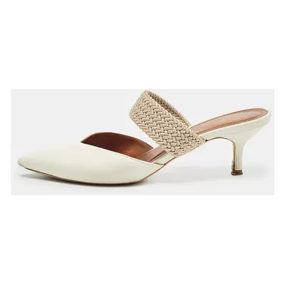 Malone Souliers White Leather Maisie Mules Size 38.5