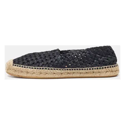 Dolce & Gabbana Blue Woven Leather Espadrille Flats Size