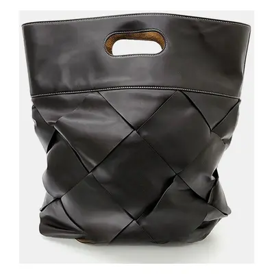 Bottega Veneta Black Leather Small Slip Tote Bag