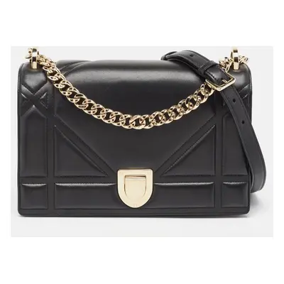 Dior Black Leather Diorama Flap Shoulder Bag