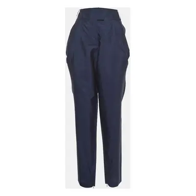 Giorgio Armani Navy Blue Silk Blend Trousers