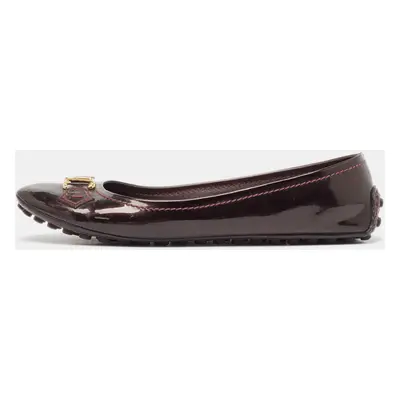 Louis Vuitton Burgundy Patent Oxford Ballet Flats Size 40.5