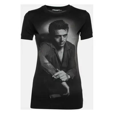 Dolce & Gabbana Black Cotton James Dean Printed T-Shirt