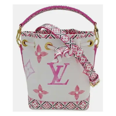 Louis Vuitton White Pink Monogram By The Pool Nano Noe Handbag