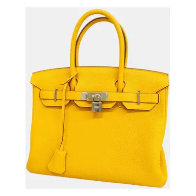 Hermes Yellow Togo Leather Birkin Tote Bag