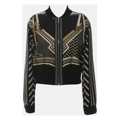 Hermes Multicolour Virgin Wool Silk Printed Bomber Jacket