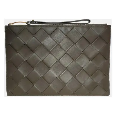 Bottega Veneta Maxi Intrecciato Leather Clutch Bag