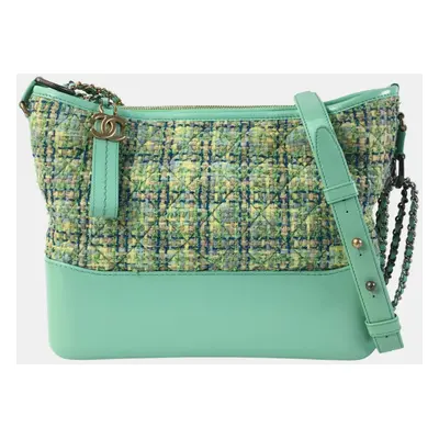 Chanel Green Tweed and Leather Gabrielle Shoulder Bags