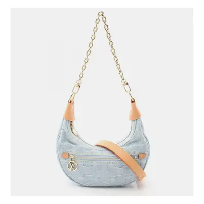 Louis Vuitton Denim Leather Blue Loop Monogram Shoulder Bag