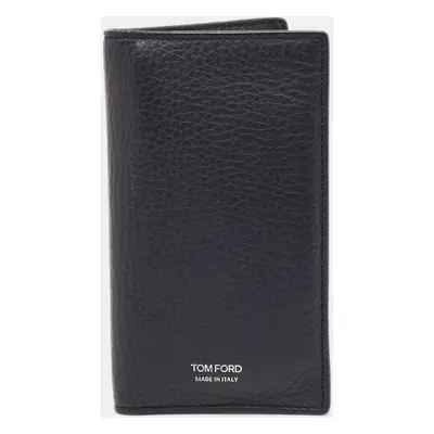 Tom Ford Navy Blue Leather Bifold Card Case