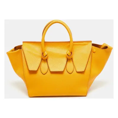 Celine Yellow Leather Tie Tote w/Pouch