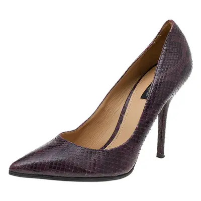 Dolce & Gabbana Dark Purple/Black Snakeskin Pointed Toe Pumps Size