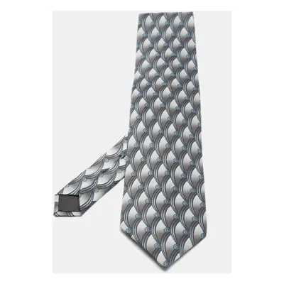 Lanvin Grey Printed Silk Tie