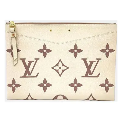 Louis Vuitton Beige Empreinte Monogram Giant Logo Pouch