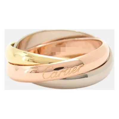 Cartier 18K Rose, Yellow and White Gold Trinity Band Ring EU