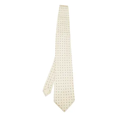 Dunhill Buttercream Floral Motif Silk Tie