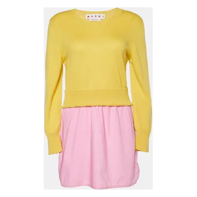 Marni Yellow Knit & Pink Cotton Layered Sweater