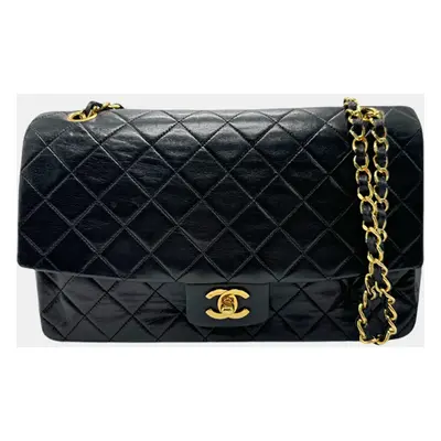 Chanel Black Gold Lambskin Shoulder Bag