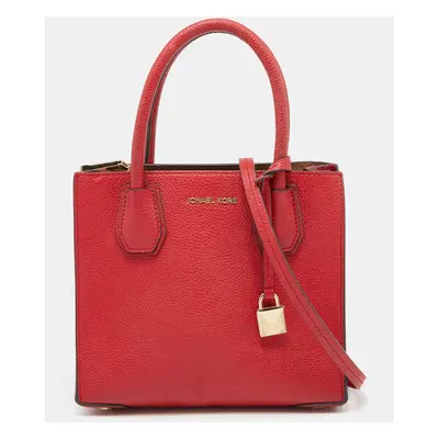 Michael Kors Red Leather Mini Mercer Tote