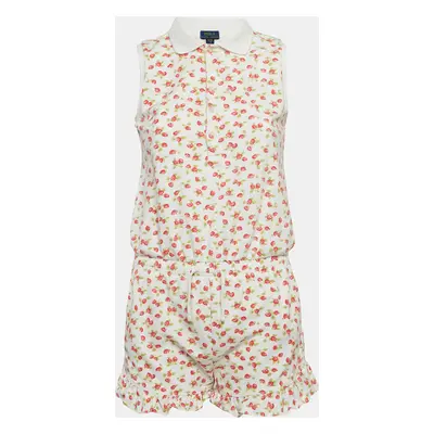 Polo Ralph Lauren White Strawberry Print Pique Cotton Playsuit