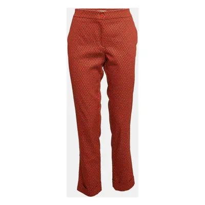 Etro Orange Patterned Crepe Trousers