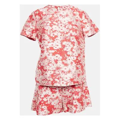 Stella McCartney Red Floral Jacquard Shorts Set S/M