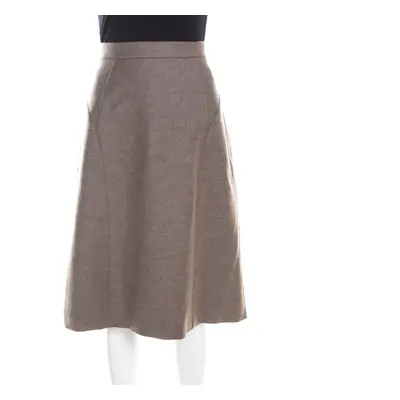 Escada Pine Brown Wool Tailored Rubla A Line Skirt