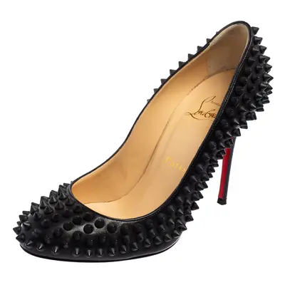 Christian Louboutin Black Leather Fifi Spikes Pumps Size