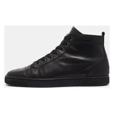 Christian Louboutin Black Leather Louis High Top Sneakers Size