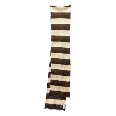 Giorgio Armani Brown & Beige Striped Knit Stole