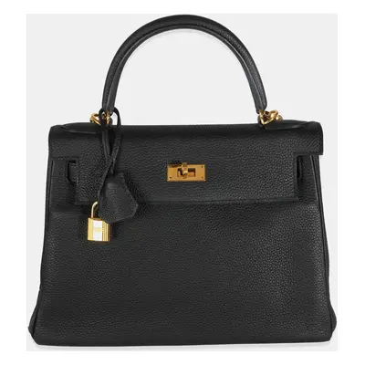 Hermes Black Togo Retourne Kelly GHW Bag